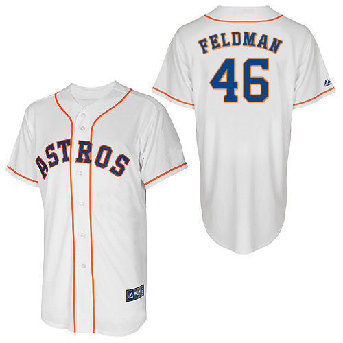Scott Feldman #46 Youth Baseball Jersey-Houston Astros Authentic Home White Cool Base MLB Jersey